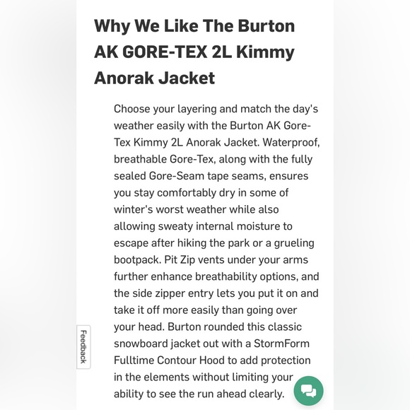 Burton AK Kimmy goretex Anorak - Picture 11 of 11